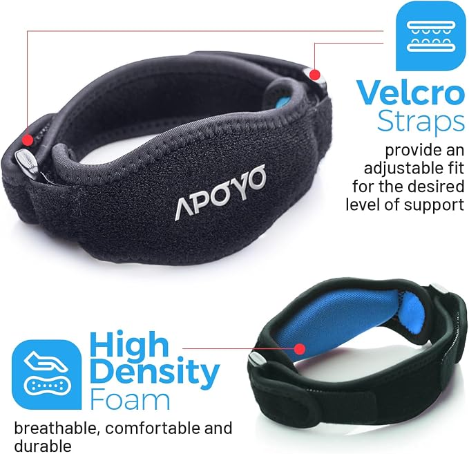 APOYO Tennis Elbow Strap for Women & Men, Workout and Everyday Use | Elbow Compression Sleeve for Arthritis, Tendonitis, Tennis Elbow & Golfers Elbow, Reduce Joint Pain During Fitness Activity