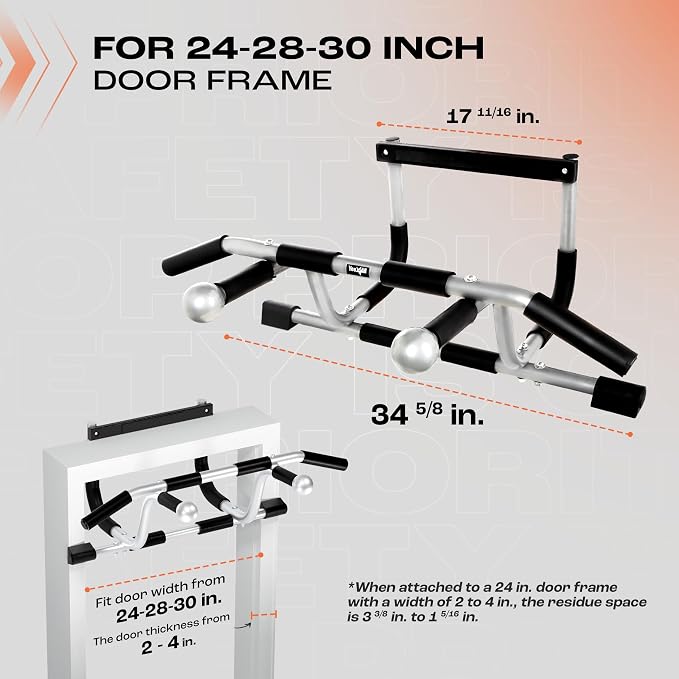 Yes4All Heavy Duty Wall Mounted Pull Up Bar, Over Door Pull Up Bar for Doorway, Multi Grip Chin Up Bar, Sturdy Strength Training Bars & Durable Gym Bar for Home Exercise
