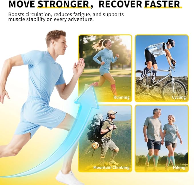 CAMBIVO Calf Compression Sleeve for Shin Splints & Running Support-3 Pairs | Leg sleeves for men & women, 15-20mmHg footless compression socks for gym & recovery, varicose veins