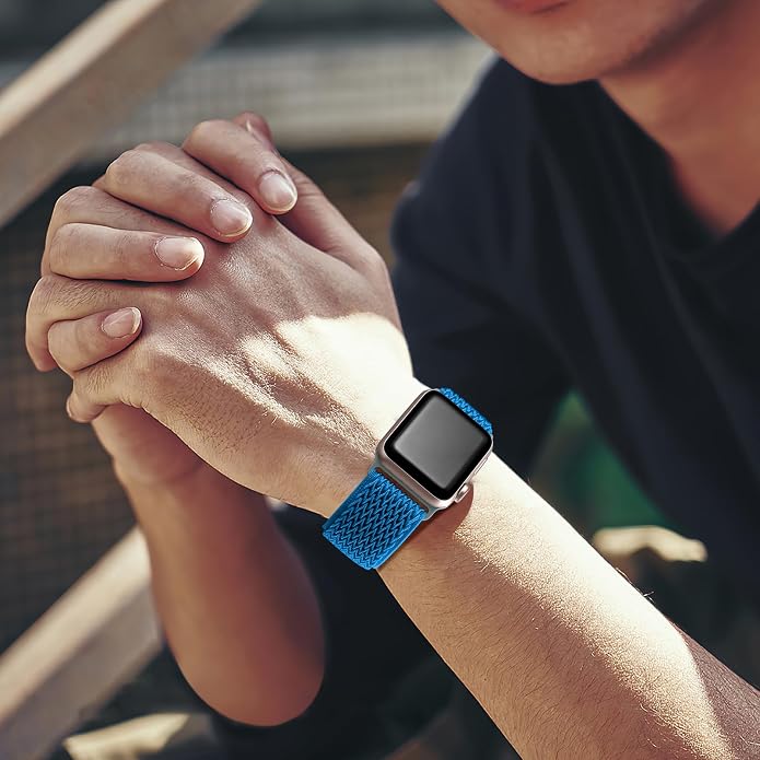 Lerobo Stretchy Nylon Solo Loop Band, Compatible with Apple Watch Series 11 10 9 8 7 6 5 4 3 SE3/2/1 Ultra3/2/1, Adjustable Strap for iwatch Band 44mm 45mm 46mm 49mm 42mm 40mm 41mm 38mm for Women Men