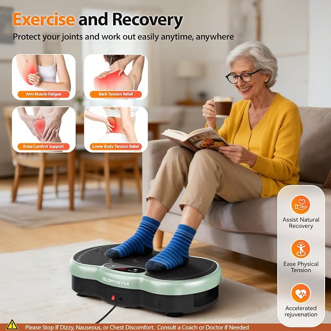 Vibration Plate Exercise Machine for Body Shaker Machine & Weight Loss, Shake Plate with Resistance Bands, 120 Speed Levels, Remote Control, Full Body Workout, Compact Home Gym Equipment