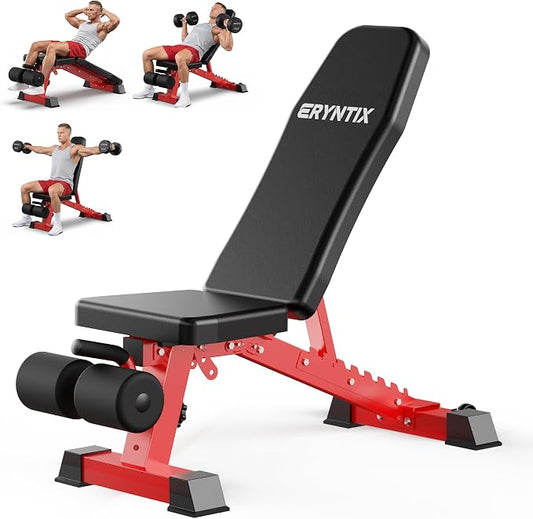 Adjustable Weight Bench,Foldable Pro Heavy-Duty Workout Bench | 1600LBS Bench Press 21-Position Multifunctional Weight Bench with Leg Extension,Iscc Plus Certified for Home Gym