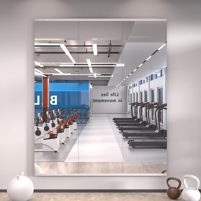 LOAAO Gym Mirror 56"x16", 3 PCS | Tempered Glass, Flexible Combination, For Home Gym, Dance Studio, Yoga Room, Garage Gym, Workout Room