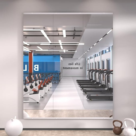 LOAAO Gym Mirror 56"x16", 3 PCS | Tempered Glass, Flexible Combination, For Home Gym, Dance Studio, Yoga Room, Garage Gym, Workout Room