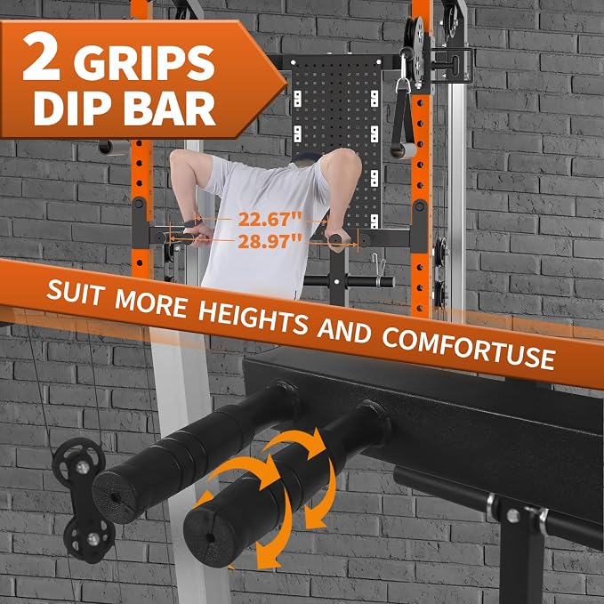 Garvee Power Cage 2000LB Power Rack with Independent Dual Pulley System