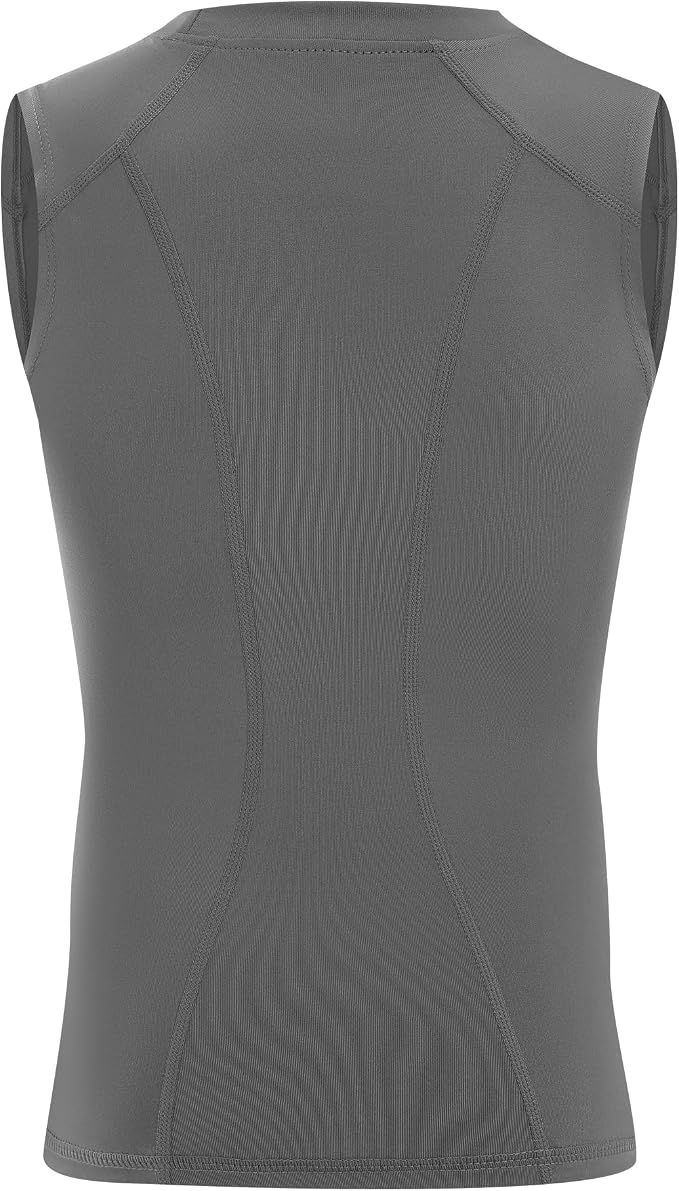 Runhit Boys Sleeveless Compression Shirt Kids Athletic Tank Tops Youth Quick Dry Undershirt for Football Basketball