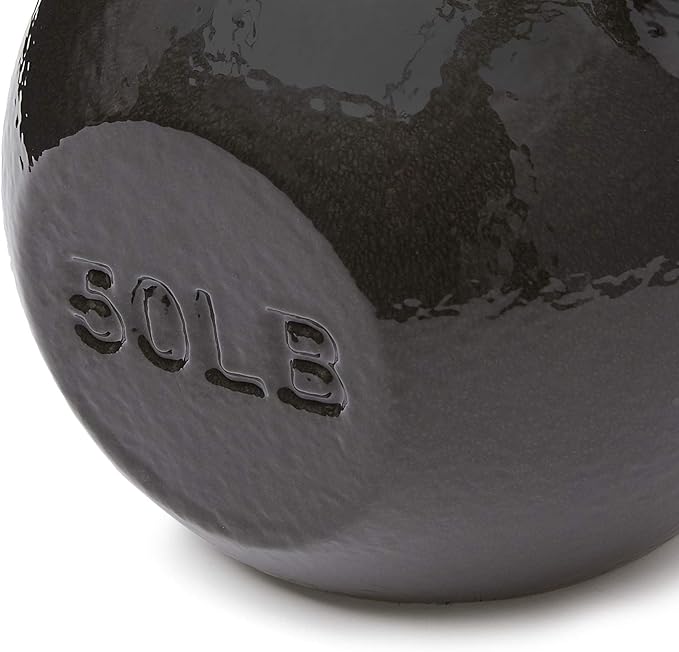 Amazon Basics Cast Iron Kettlebell for Strength Training, Textured Wide Handle, Black