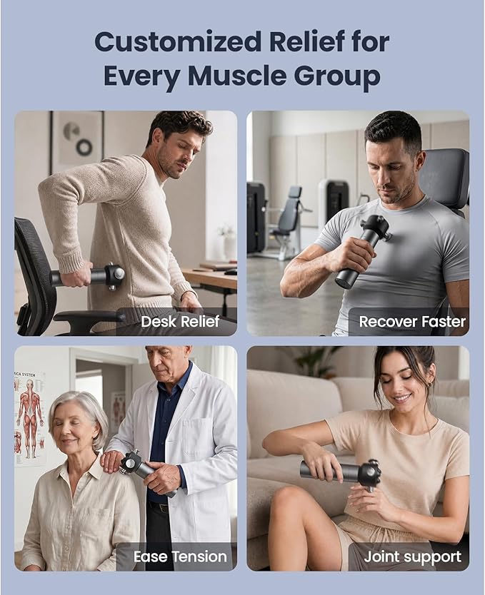 BOB AND BRAD VibeFlow Vibration Massager (Not Percussion), FSA-HSA Eligible Deep Tissue Handheld Therapy Massager Gun for Sensitive Joints, Fascia Release, Trigger Point, Full Body Relief & Recovery