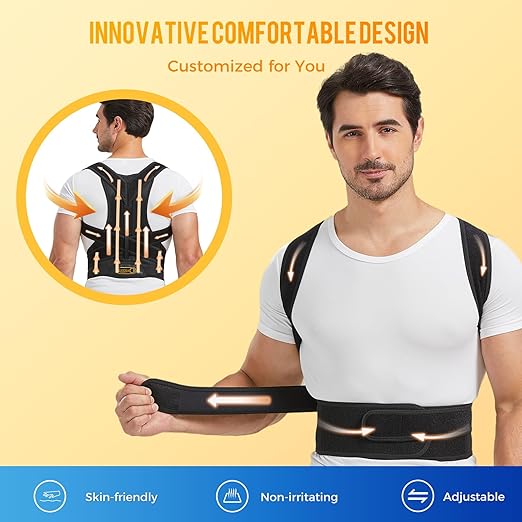 Back Brace and Posture Corrector for Men and Women Adjustable Back Straightener Posture Corrector, Scoliosis and Hunchback Correction, Spine Corrector, Support for Upper Lower Back Pain Relief