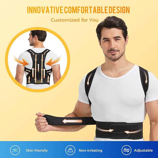 Back Brace and Posture Corrector for Men and Women Adjustable Back Straightener Posture Corrector, Scoliosis and Hunchback Correction, Spine Corrector, Support for Upper Lower Back Pain Relief