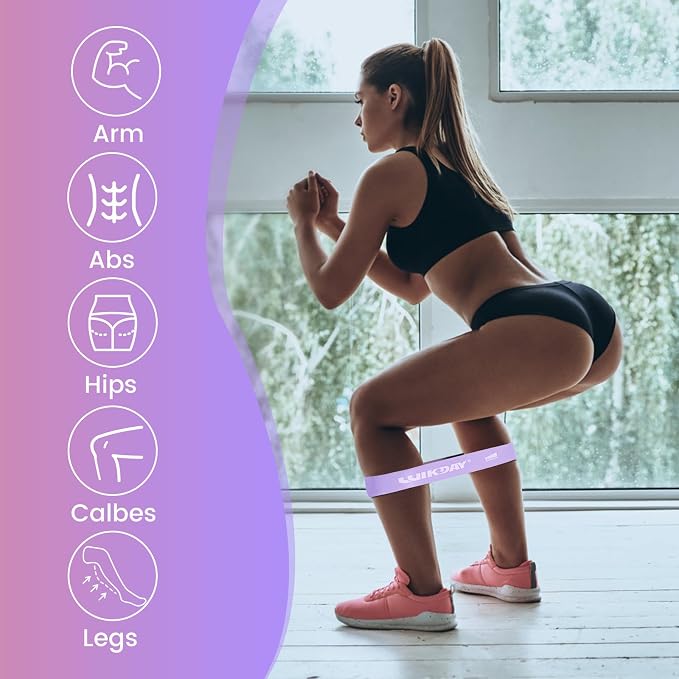 WIKDAY Resistance Bands for Working Out Exercise Loop Bands Workout Bands Set for Men Women Body Stretching, Crossfit Training, Home Workout, Physical Therapy, Booty Legs, Set of 5