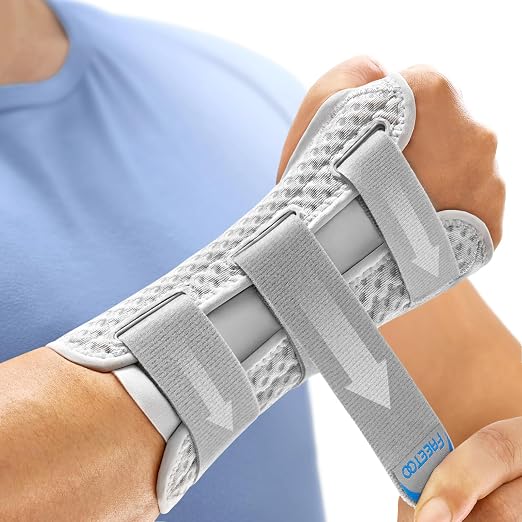 FREETOO Reversible Carpal Tunnel Wrist Brace Night Support Left Right Hand | Wrist Splint Support for Carpal Tunnel,Tendonitis,Sprain,Arthritis.Hand Brace for Sleeping,Work,Typing.Breathable,Adjustable