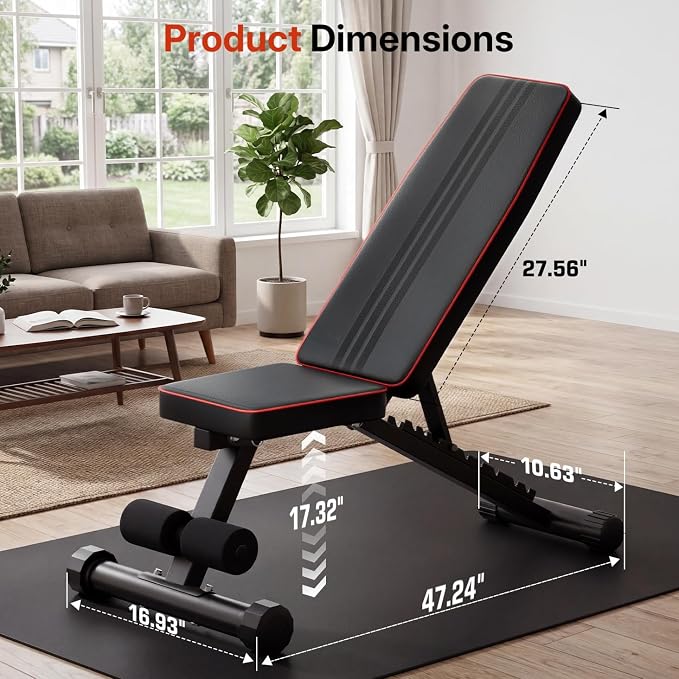 Adjustable/Foldable Weight Bench, 660LBS Home Gym Workout Bench Lifting Sit-up Exercise Bench for Bench Press