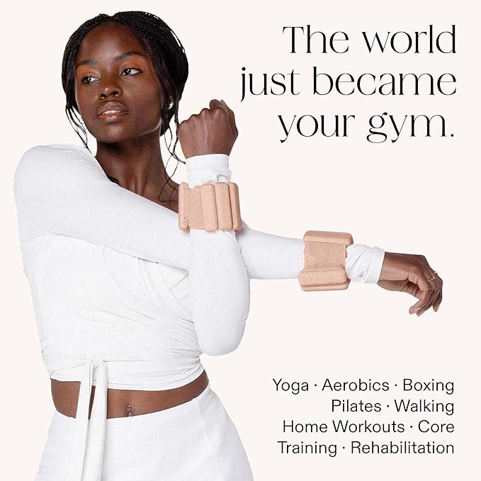 Bala Bangles Wrist & Ankle Weights for Women & Men, Home Gym Equipment | Adjustable Weighted Bands for Arm & Legs Workouts - Pilates, Yoga, Walking, Barre, & Strength Training Exercise