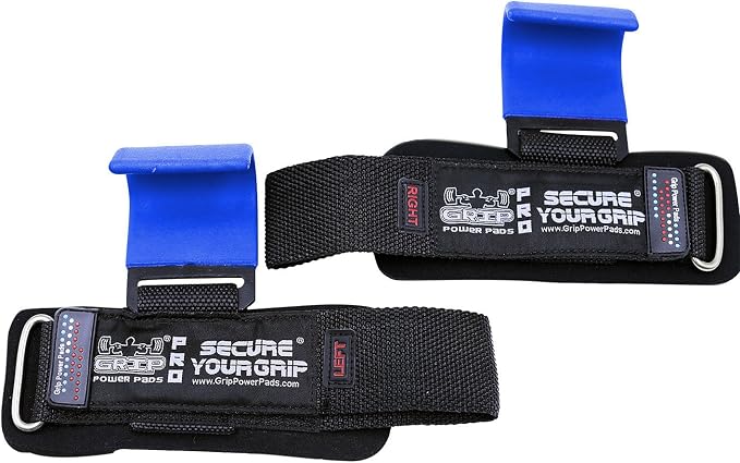 Weight Lifting Rod Hooks Heavy Duty Wrist Wraps Power Weight Lifting Training Gym Grips Straps Set of 2