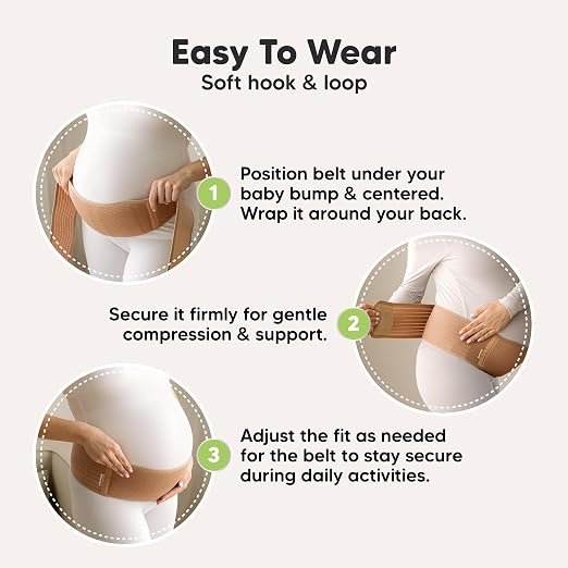 KeaBabies Pregnancy Belly Bands for Pregnant Women,1pk (Mystic Gray, M/L) | Soft, Breathable, Maternity Belly Support Band, Easy Adjustable Maternity Belt for Back, Pelvic Support, Comfortable