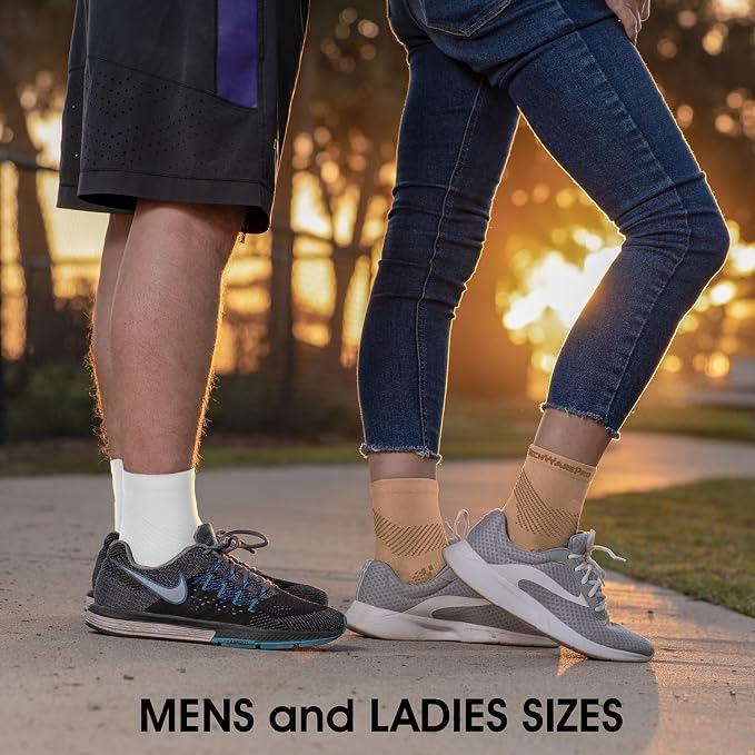 TechWare Pro Plantar Fasciitis Socks - Ankle Compression Socks for Women & Men. Achilles Tendonitis Brace & Foot Arch Support