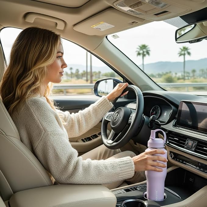SENDESTAR 40oz Water Bottle Wide Mouth Stainless Steel Vacuum Insulated Double Wall with 2 Straw Lids Fit in Any Car Cup Holder