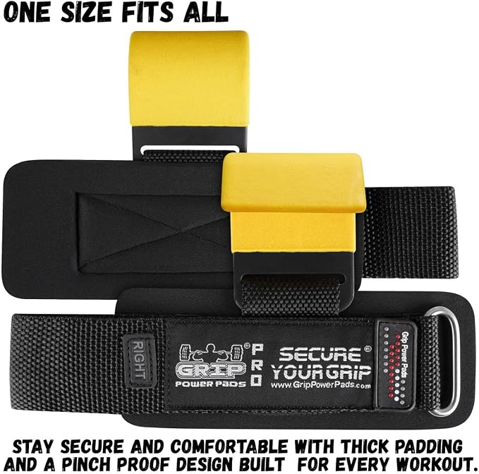 Weight Lifting Rod Hooks Heavy Duty Wrist Wraps Power Weight Lifting Training Gym Grips Straps Set of 2