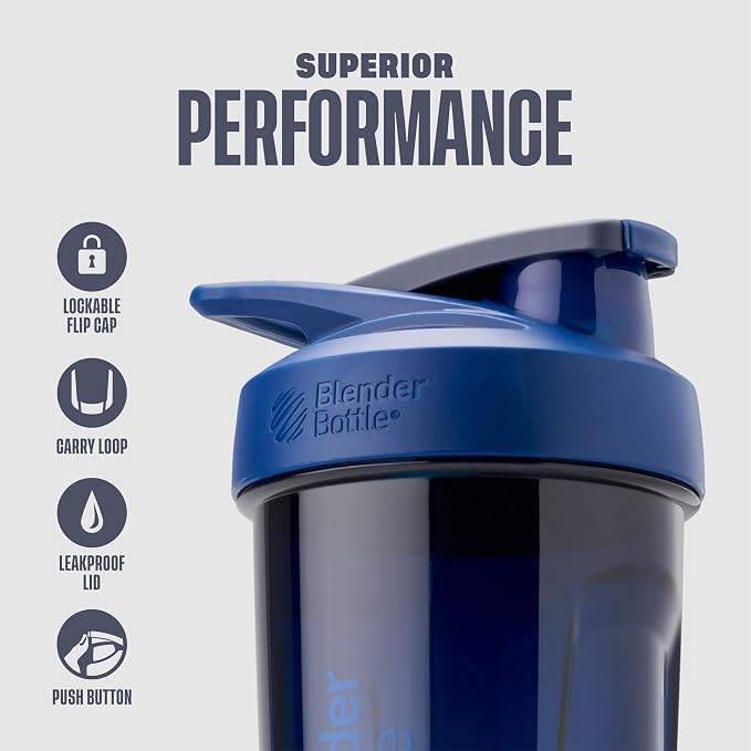 BlenderBottle Sport Flip Tritan Shaker Bottle 28 oz Blue