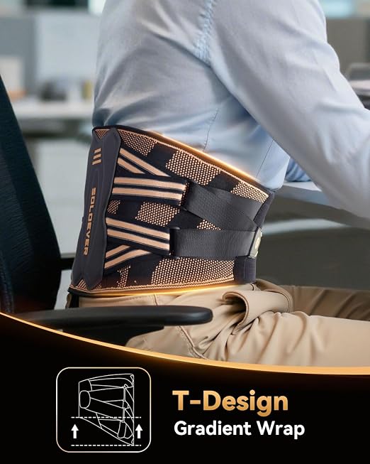 Copper Back Brace For Men Lower Back Brace For Work Lumbar Support Belt | Medical Grade Stronger Support System For Women Ultra Breathable Back Support Brace For Heavy Lifting Sciatica,Herniated Disc