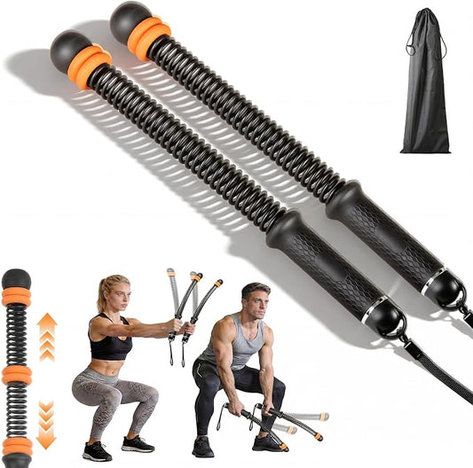Black Cordless Battle Ropes, Adjustable Weight for Men & Women | Upgraded Ropeless Battle Ropes for Home Gym, Portable Arm Exerciser for Strength Building, HIIT & Low-Impact Aerobic Training