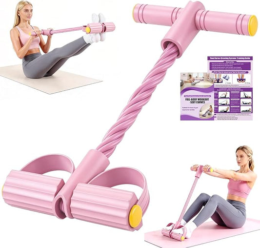 Foot Pedal Resistance Bands with Handles, 6-Tube Multifunction Exercise Bands, Durable Home Gym Fitness Equipment for Women & Men