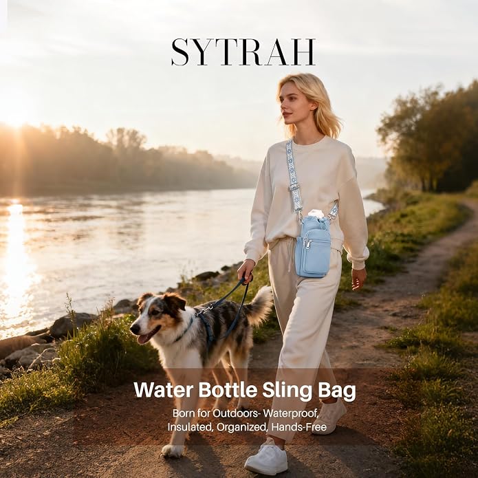 Water Bottle Carrier Bag with Strap, Insulated Corssbody Purse