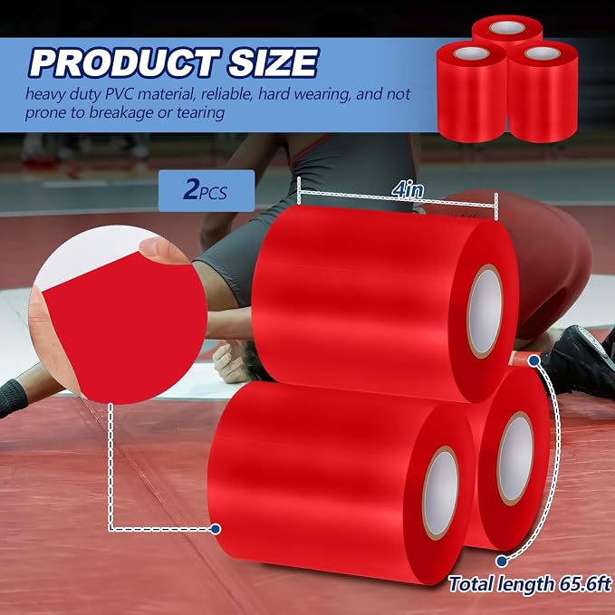 Pangda Wrestling Mat Tape 3 or 4 Inch Heavy Duty 7 Mil PVC Carpet Tape for Wrestling Grappling Exercise Mats Seaming Cover Gym Floor Carpet Seam