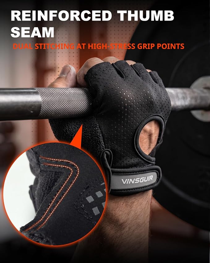 Workout Gloves for Men & Women, Enhanced Grip, Full Palm Protection | Breathable and Durable Gloves for Weight Lifting, Gym Training, Pull Ups, Strength Training and Fitness Workouts