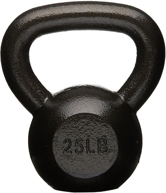 Amazon Basics Cast Iron Kettlebell for Strength Training, Textured Wide Handle, Black