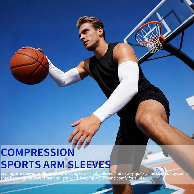 SHEVERCH Cooling Arm Sleeves Sun UV Protection Compression for Men Women | 2Pairs, UPF 50, Sports Compression,Tattoo Cover Up ,Fittness,Baseball,Basketball,Cycling,Hiking,Football,Outdoor