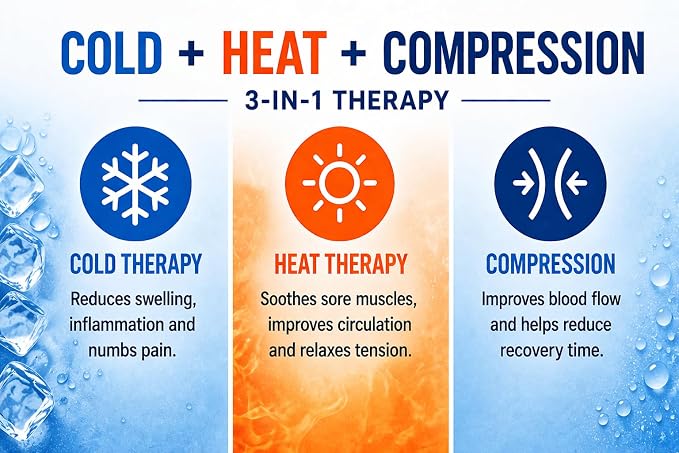 2 Pack | Premium Elbow Ice Pack Wrap & Knee Ice Pack Wrap - Ice Sleeves, Reusable Gel Ice Wrap, Elbow Cold Compression, (Large)