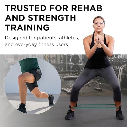 THERABAND Resistance Tubes, 12" Padded Cuffs, Green, Heavy, Level 3 | Professional TheraBand elastic resistance for exercise, physical therapy and at-home workouts