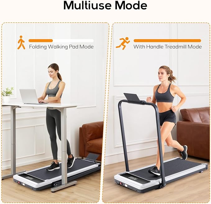 Walking Pad Under Desk Treadmill, Portable Compact Electric Walking Treadmill, Quiet Fitness Machine with Remote Control & LED Display for Home Office