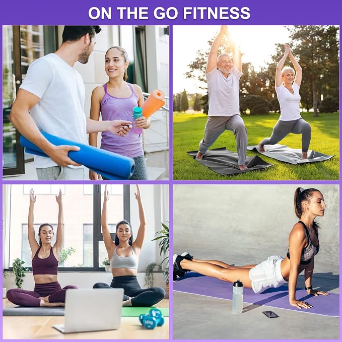 Funtery 3 mm Thin Yoga Mats Bulk, 68 x 24 Inches Lightweight PVC Exercise Mats Non Slip Workout Fitness Pads for Yoga Pilates Stretching Classes Gym Home Studio