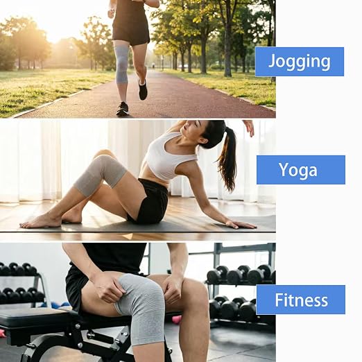 One Compression Knee Sleeves, Knee Brace for Women Men Knee Pain, Elastic Compression Leg Sleeves for Arthritis, Ideal for Running, Hiking, and Daily Wear (Gray, S)