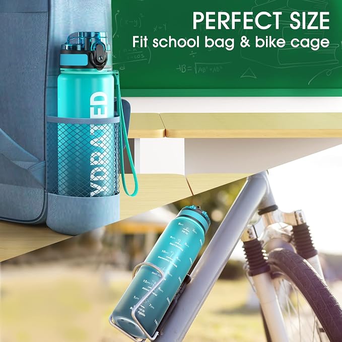 Sahara Sailor Water Bottle 17oz, Durable and Leakproof Water Bottles Motivational with Time Marker, Tritan, BPA Free, Wide Mouth with Easy Clean Brush for Gym, Travel, Home, School, Office (1 Bottle) | Bpa Free, Leakproof Wide Mouth With Fast Flow Lid ...