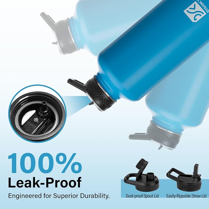 DYSANKY Insulated Water Bottle | Thickened Stainless Steel for Gym and Hiking with Straw, Carrier Bag, Handle Strap | BPA-Free 87 oz