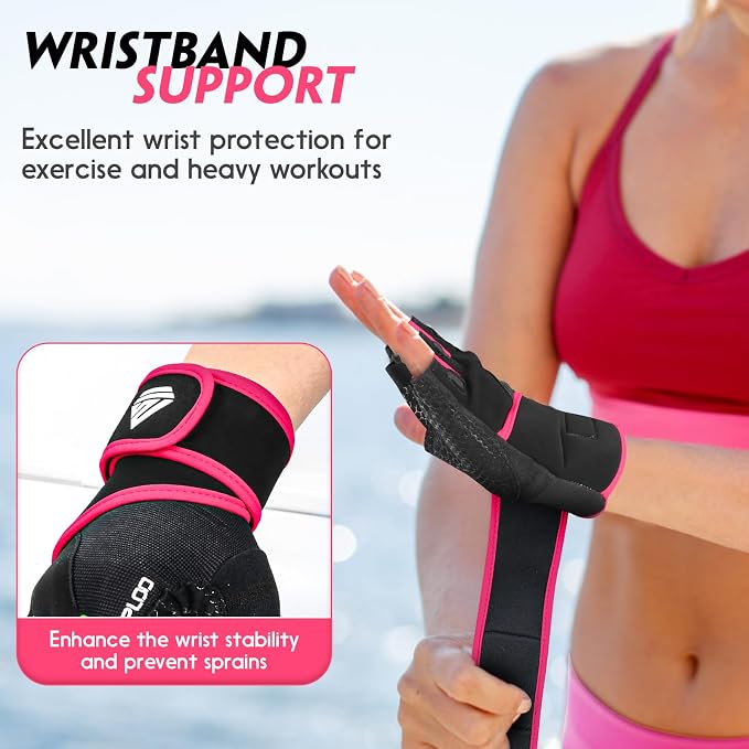 Workout Gloves Gym Gloves Weight Lifting Gloves for Men Women with Full Palm Pad,Strong Wrist Wraps Support,Enhanced Grip,for Fitness,Training,Weightlifting,Exercise