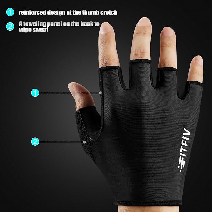 Cycling Gloves for Men Women, Half-Finger for Bike, Gym, Weight Lifting, Workout, Riding, Outdoor Sports