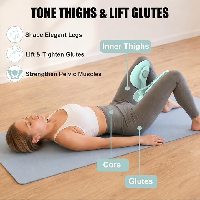 Pelvic Floor Exercise Devices 35lb Resistance Kegel Thigh Trainer with Band | Pelvic Floor Muscle Training, Inner Thigh Exerciser, Postpartum Recovery Support for Women, Suitable for Women and Men
