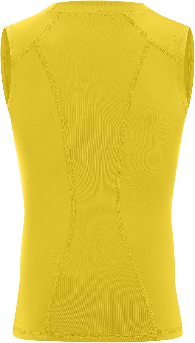 Runhit Boys Sleeveless Compression Shirt Kids Athletic Tank Tops Youth Quick Dry Undershirt for Football Basketball