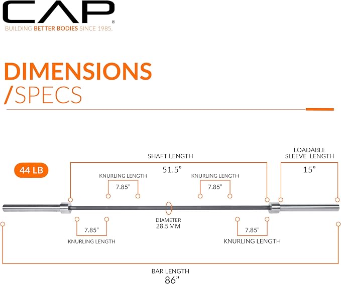 CAP Barbell Olympic Weight Set with 7ft Barbell & Bumper Plates | 160-370 lbs | Multiple Options