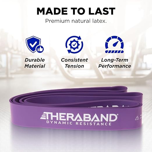 THERABAND Resistance Band Loop, Exercise, Workout, Physical Therapy, Purple | Elastic resistance band for exercise, strength training, stretching and physical therapy