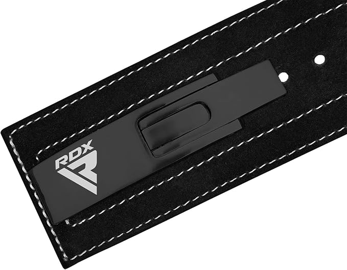 RDX Weight Lifting Belt Powerlifting, Approved By IPL and USPA, 10mm Thick 4" Leather Lumbar Back Support, Lever Buckle Gym Strength Training Equipment, Bodybuilding Deadlifts Squats Workout Men Women
