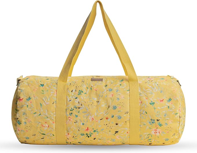 Maison d' Hermine Yoga Mat Duffle Bag Gym Tote Yoga Mat Carry Bag | Cylindrical bag for Woman Men Gifts Adjustable shoulder straps with Drawstring Water Bottle Pocket and zipper pocket