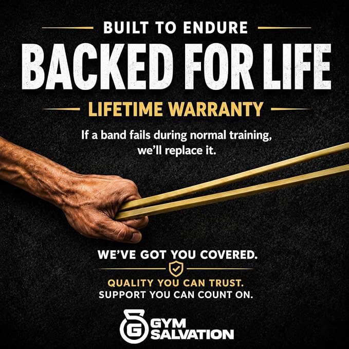 Gym Salvation 41-inch Loop Resistance Bands Set, 5 Pull Up Assist Bands for Strength Training & Working Out, Long Exercise Bands for Powerlifting, Mobility & Home Gym with Carry Bag