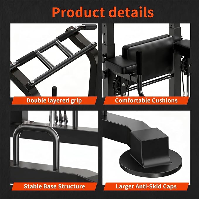 SogesPower Power Tower Multi-Function Pull Up Bar Station for Home Gym | 10-Level Height& 5-Level Armrest Adjustable,2-IN-1 Assisted Pad,Pull Up Dip Station Strength Training Workout Equipment