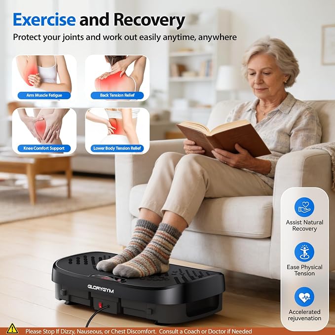 Vibration Plate Exercise Machine for Body Shaker Machine & Weight Loss, Shake Plate with Resistance Bands, 120 Speed Levels, Remote Control, Full Body Workout, Compact Home Gym Equipment